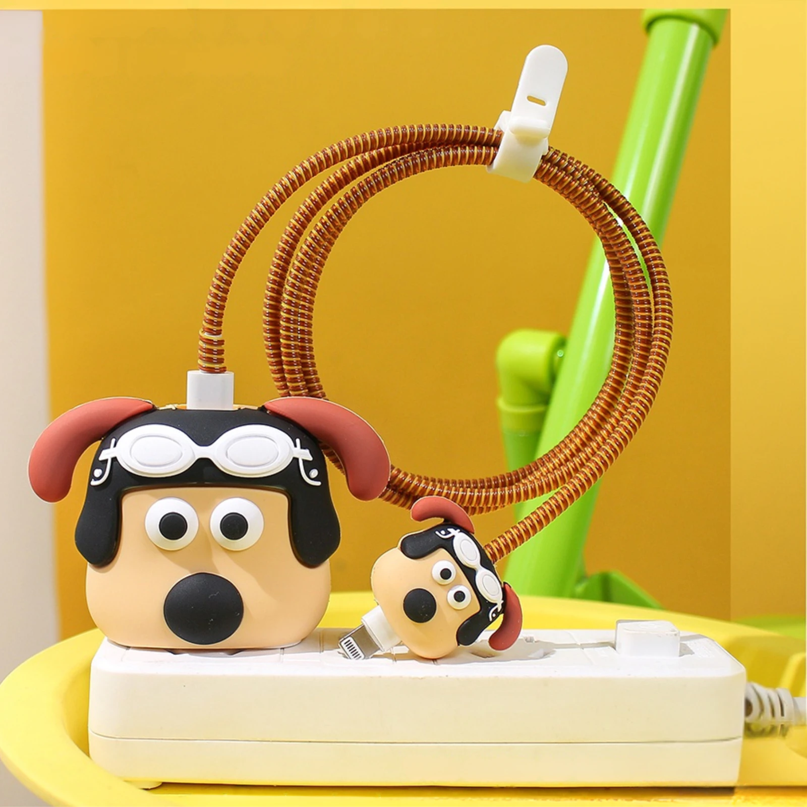Pilot Pug Edition - iPhone Charger Cover (With Wire Protector)
