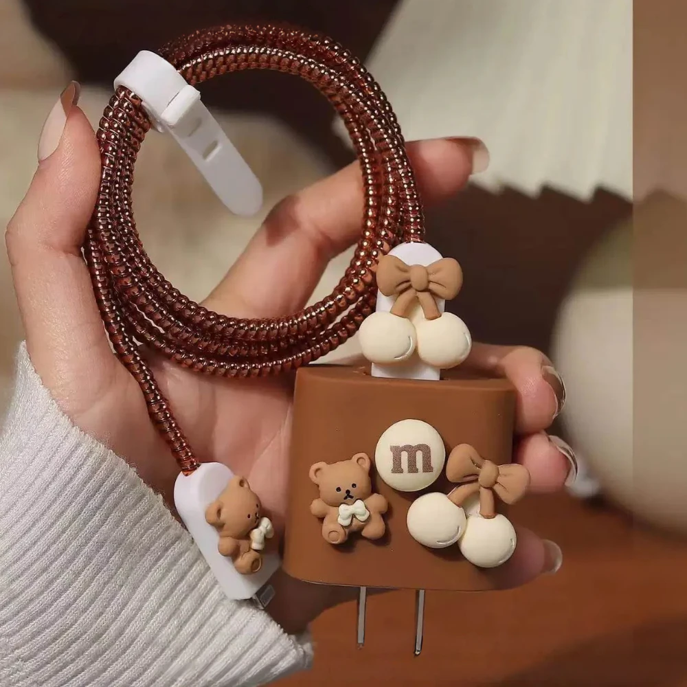 3D Teddy Edition - iPhone Charger Cover (With Wire Protector)